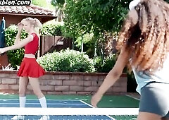 Black medium boobed teen dyke with lengthy unshaved hair enjoys tribbing with merry titted GF in nylon socks after pussylicking and pussyfingeing