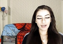 Sissy gets caught by gal on livecam