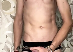 Young faggot drained off in nymphs undergarments