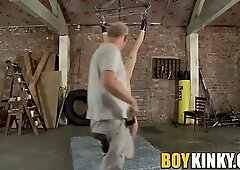 Suspended Twink Gets His Butt Cheeks Red By Master Sebastian