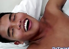 Twink asian MD fucks patient with dildo