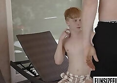 Small Caleb Anthony fucked outside by monster dick Legrand Wolf