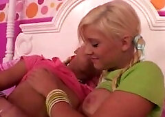 Lil Lexy Kissing her Lesbian Friend. She strip of her friend clothes and rubbing her tits and pussy while kissing