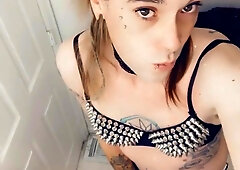 Uber-Sexy Ladyboy Angel Enjoys Flashing off Her Genitals