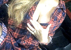 Masterbate, trailer park mom masturbating, squirting in public