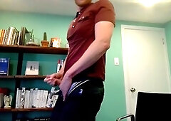 Intense double cumshot erupts during hot home office session