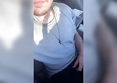 Slapping my ramrod on my abdomen in public parking lot full of people