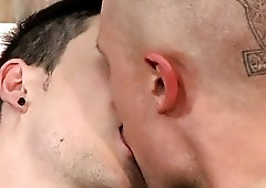 Gay cock Jason gives Timmy a treat sliding on a jock strap, providing