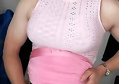 Tranny holly wanking and eating my cum