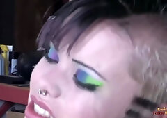 Punk Babe In Fishnet Pantyhose Enjoys Face Fucking Before Cunnilingus And Hard Penetration