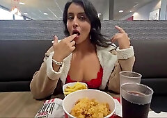 She gave him a sloppy head just for a meal in KFC