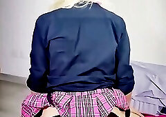 Sissy fucks her ass with big dildo and shows gape