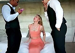 Unexpected three BBC Team fuck During Photoshoot,Irish Snowbunny Tina Snow Voided urine On & Destroyed