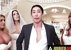 ACCIDENTAL GROUP-SEX - 5 Sexy Brides Competing In A Reverse Team fuck For Saving Her Particular Day