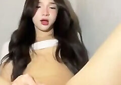 Asian tease pee and cum